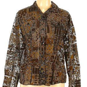 Chico's:  Geometric Print Sheer Blouse